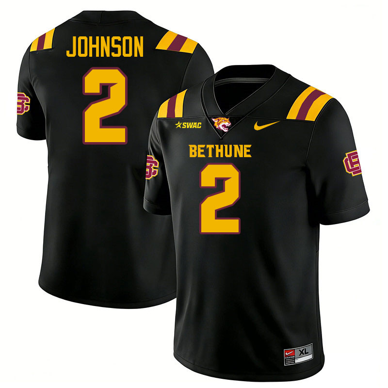 Bethune-Cookman Wildcats #2 Marqui Johnson College Football Jerseys,Uniforms-Black